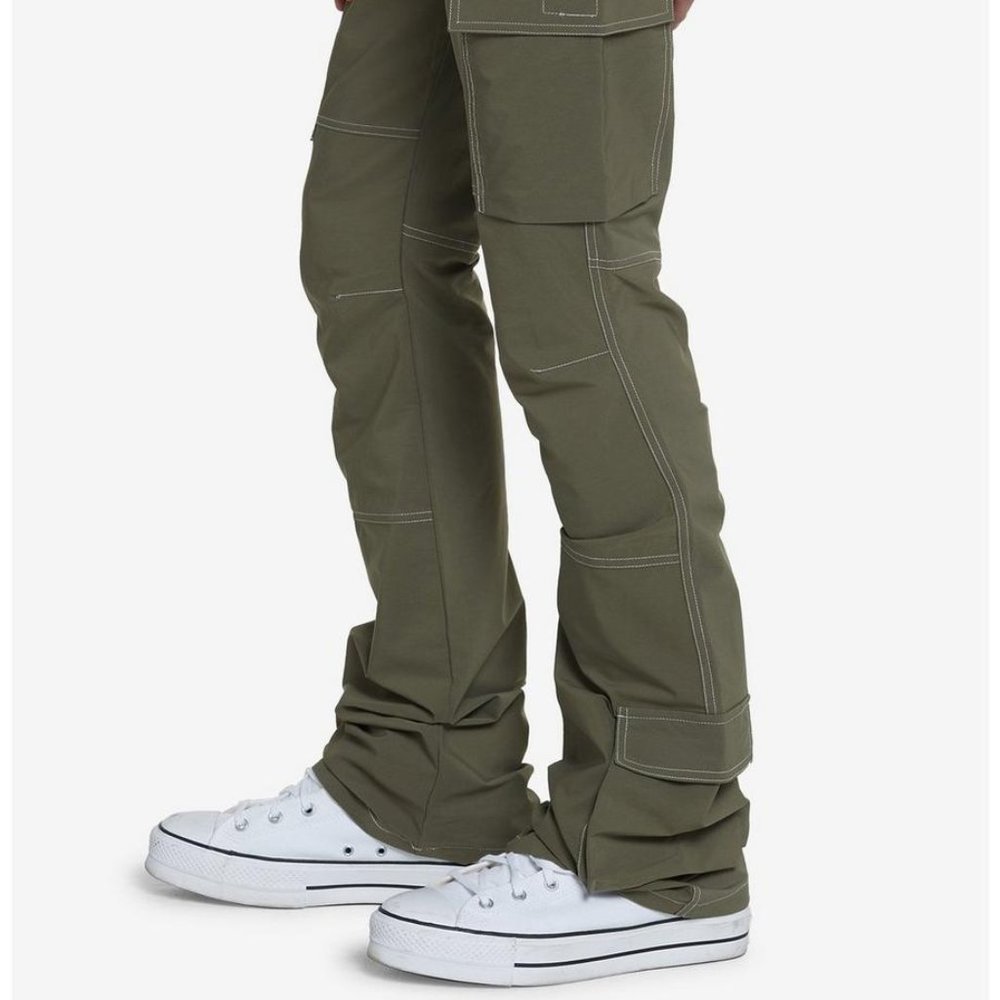 Hot Topic Men's Olive Green Contrast Stitch Cargo Pants